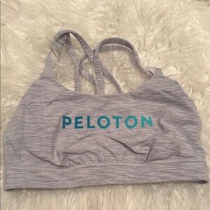 Peloton Striped Gray Sports Bra